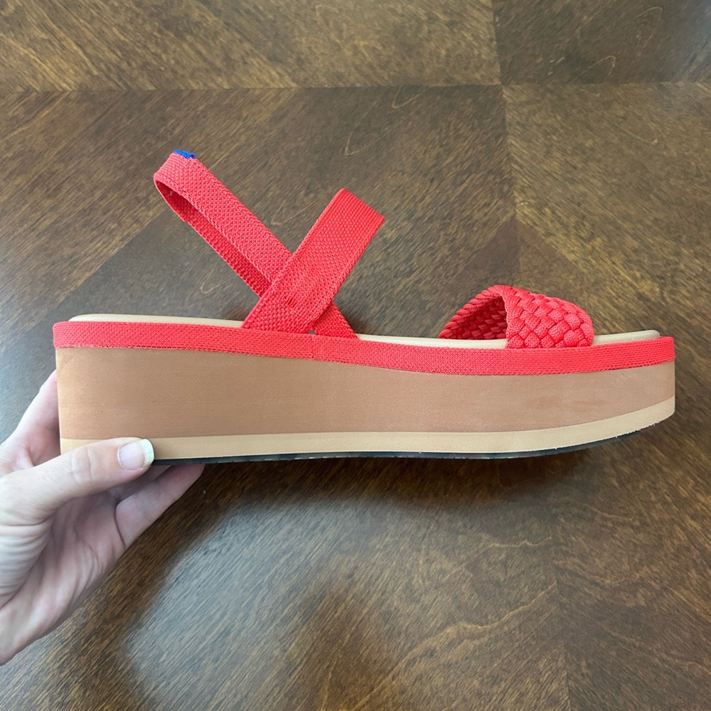 Rothy’s Stylish Red Platform Sandals - Picture 4 of 10